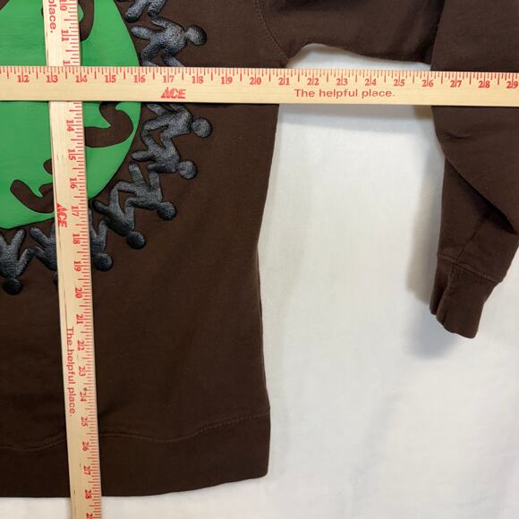 Live Free 999 JUICE WRLD Medium Puff Print Brown Hoodie Streetwear Skater Punk - Picture 8 of 11